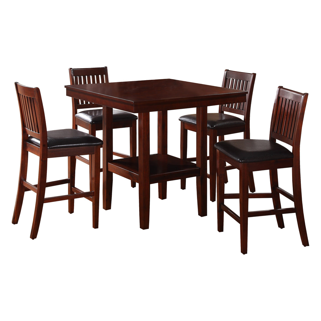 Galena Warm Cherry 5-Piece Counter Height Set - 5050-36 - Bien Home Furniture &amp; Electronics