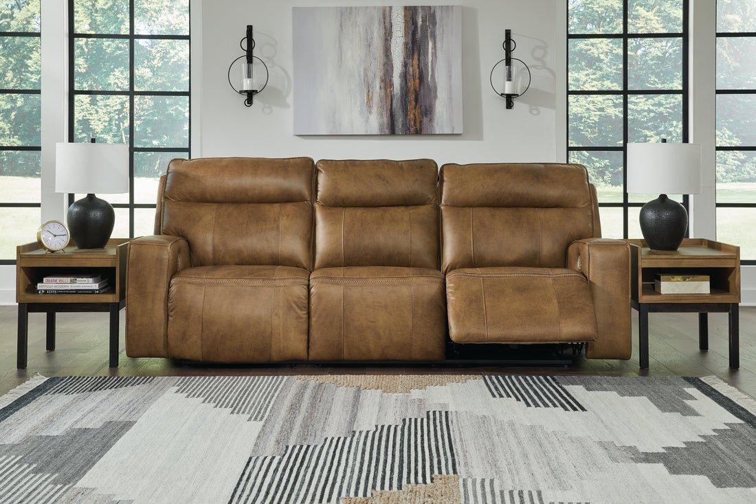 Game Plan Caramel Power Reclining Sofa - U1520615 - Bien Home Furniture &amp; Electronics