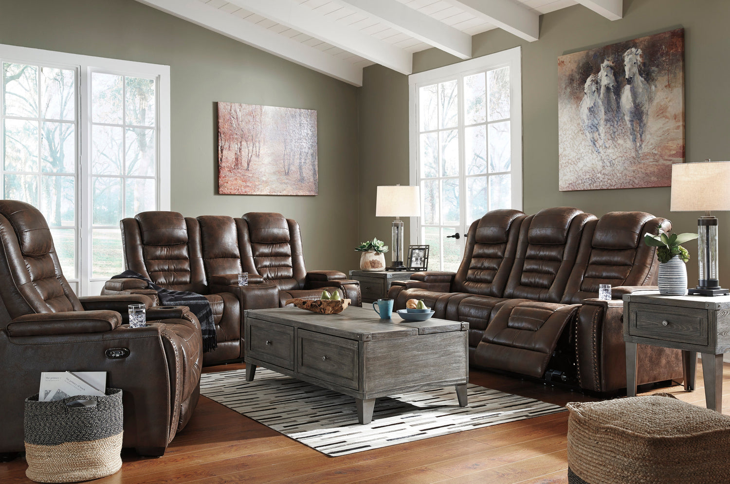Game Zone Bark Power Reclining Living Room Set - SET | 3850115 | 3850118 | 3850113 - Bien Home Furniture &amp; Electronics