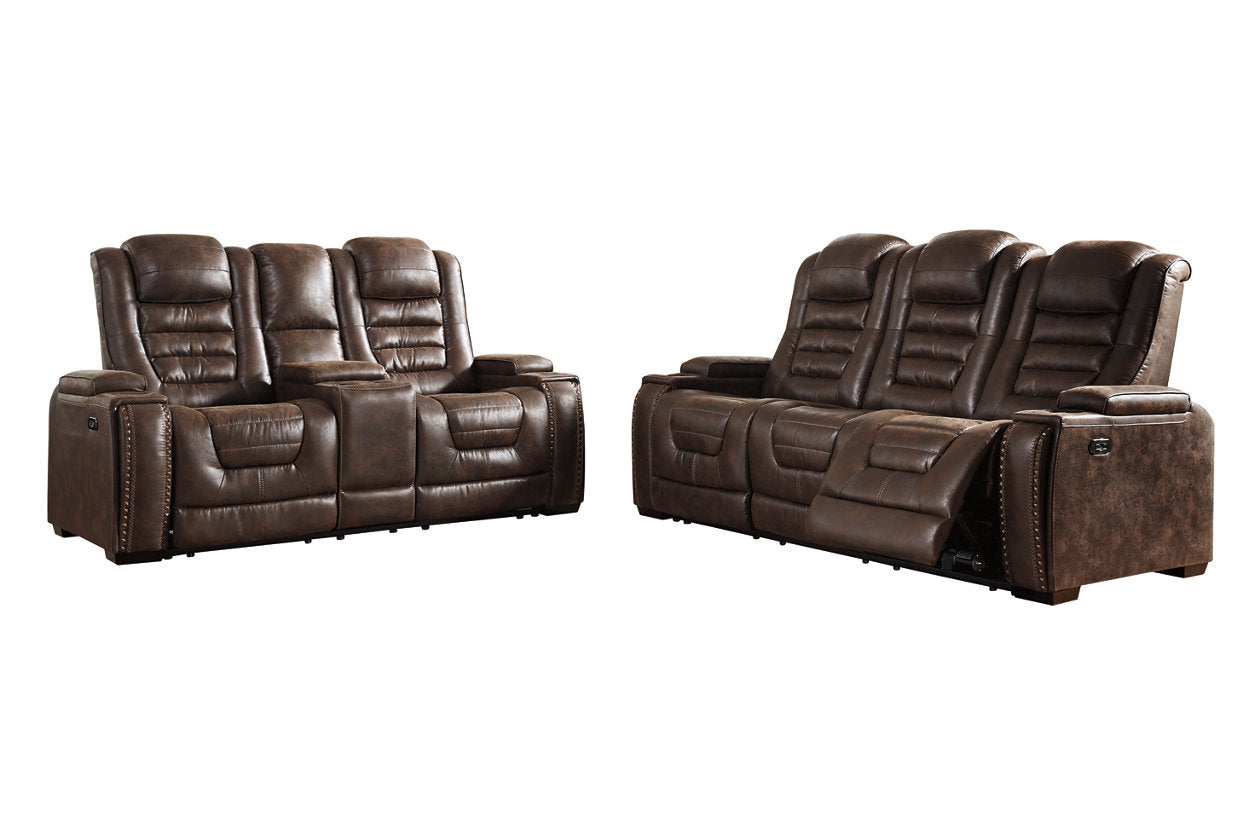 Game Zone Bark Power Reclining Loveseat with Console - 3850118 - Bien Home Furniture &amp; Electronics