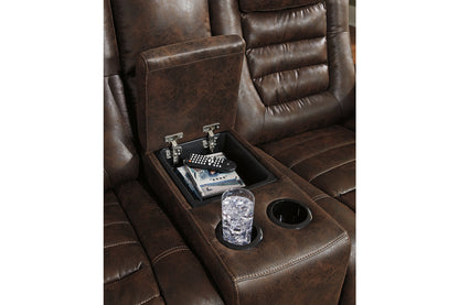 Game Zone Bark Power Reclining Loveseat with Console - 3850118 - Bien Home Furniture &amp; Electronics