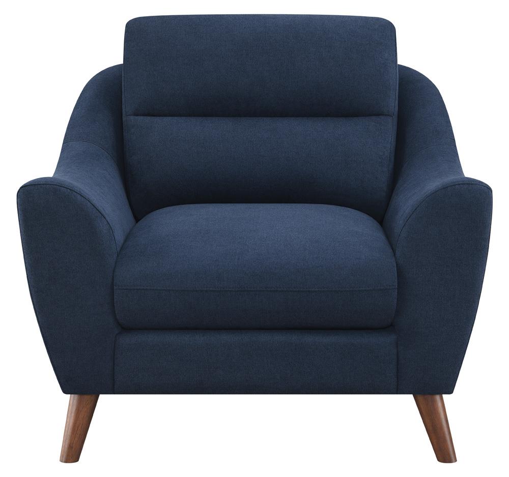 Gano Sloped Arm Upholstered Chair Navy Blue - 509516 - Bien Home Furniture &amp; Electronics