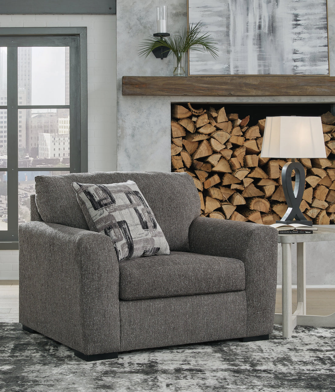 Gardiner Pewter Oversized Chair - 5240423 - Bien Home Furniture &amp; Electronics