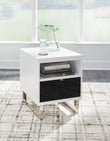 Gardoni White/Black Chairside End Table - T756-7 - Bien Home Furniture & Electronics