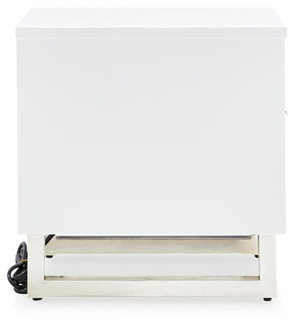 Gardoni White/Black Chairside End Table - T756-7 - Bien Home Furniture &amp; Electronics