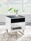 Gardoni White/Black End Table - T756-3 - Bien Home Furniture & Electronics