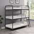Garner Gunmetal Triple Bunk Bed with Ladder - 400777 - Bien Home Furniture & Electronics