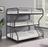 Garner Gunmetal Triple Bunk Bed with Ladder - 400778 - Bien Home Furniture & Electronics