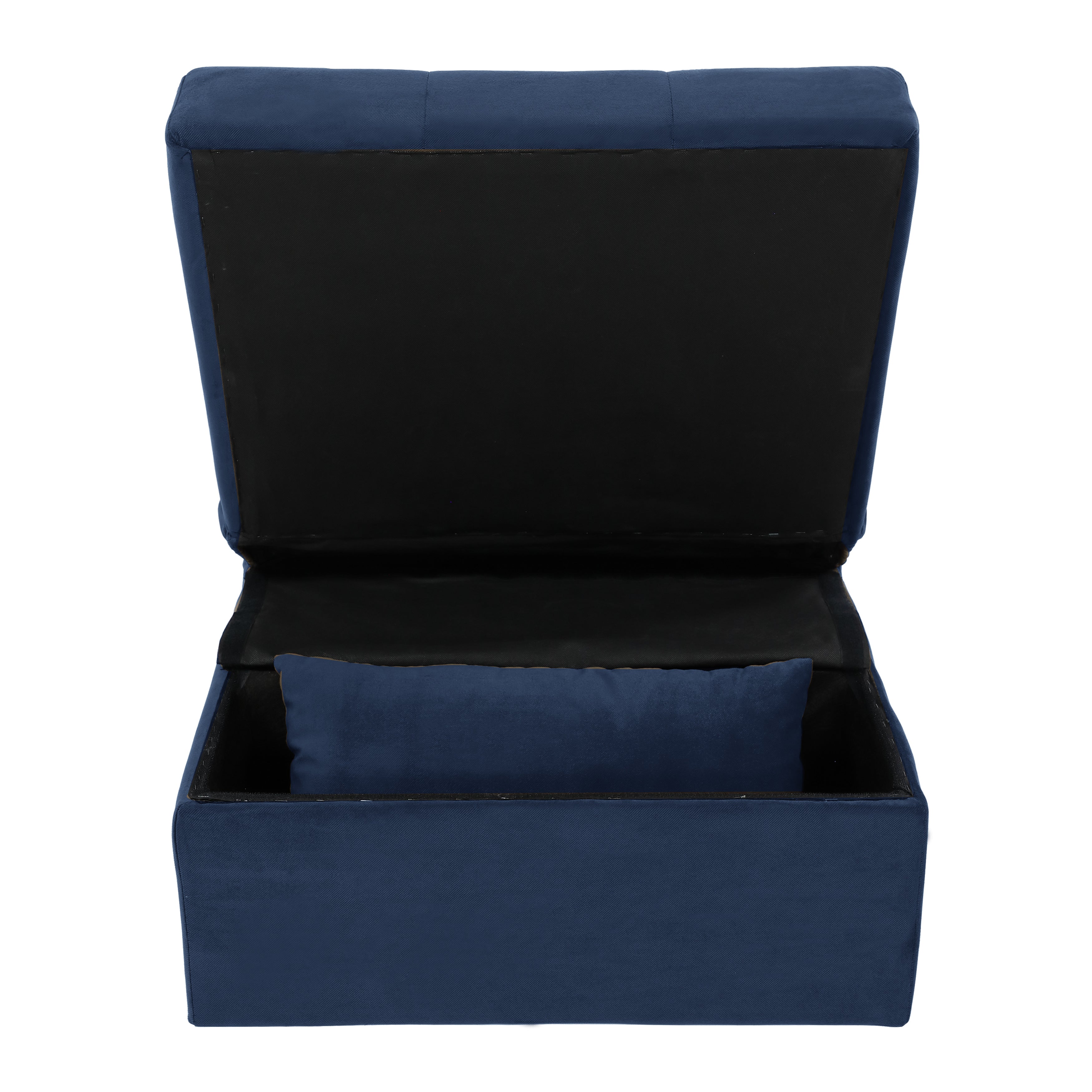 Garrell Blue Velvet Lift Top Storage Bench with Pull-out Bed - 4615-F1 - Bien Home Furniture &amp; Electronics