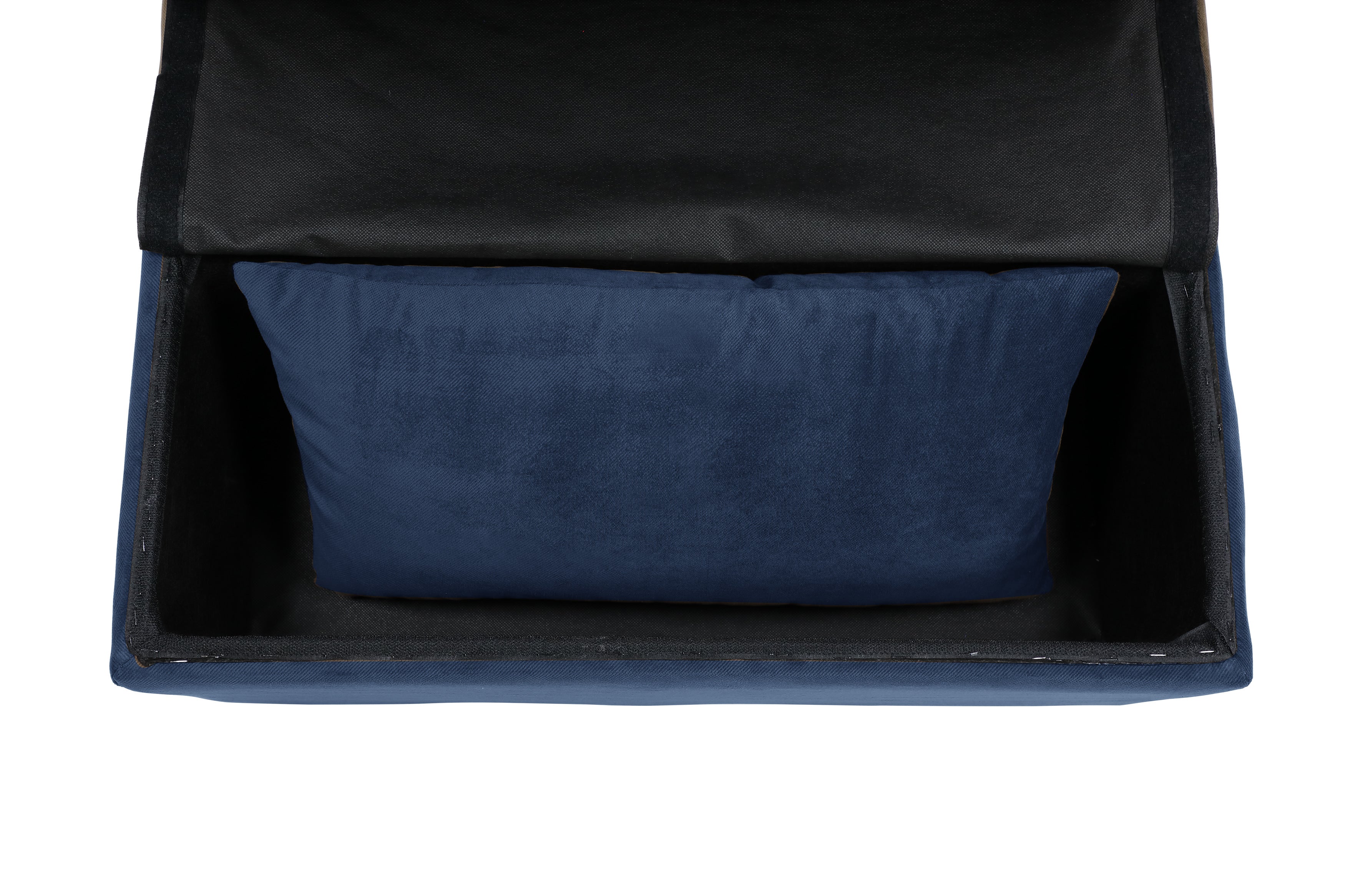 Garrell Blue Velvet Lift Top Storage Bench with Pull-out Bed - 4615-F1 - Bien Home Furniture &amp; Electronics