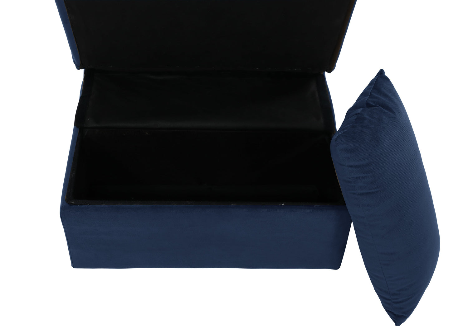 Garrell Blue Velvet Lift Top Storage Bench with Pull-out Bed - 4615-F1 - Bien Home Furniture &amp; Electronics