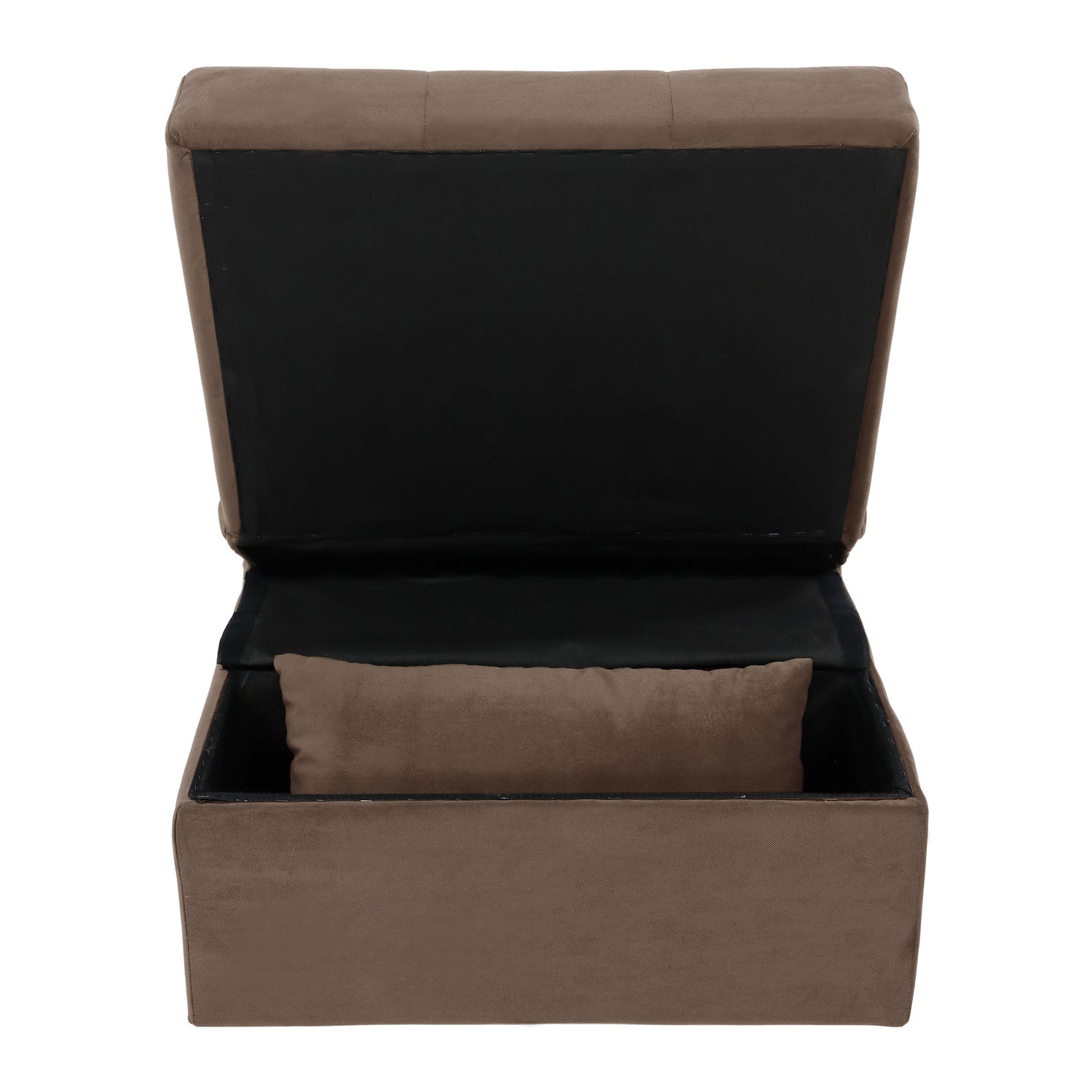 Garrell Brown Velvet Lift Top Storage Bench with Pull-out Bed - 4615-F2 - Bien Home Furniture &amp; Electronics