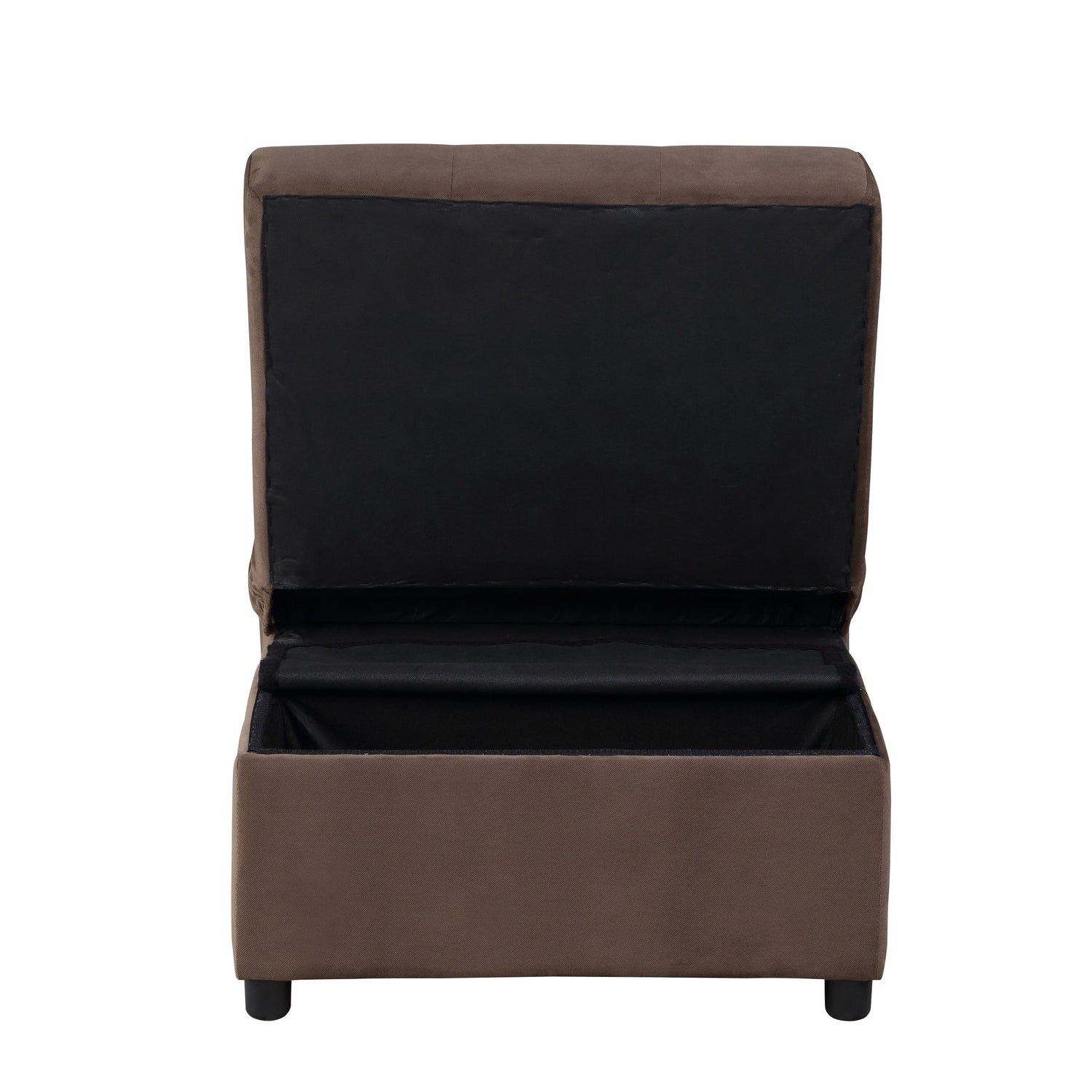 Garrell Brown Velvet Lift Top Storage Bench with Pull-out Bed - 4615-F2 - Bien Home Furniture &amp; Electronics