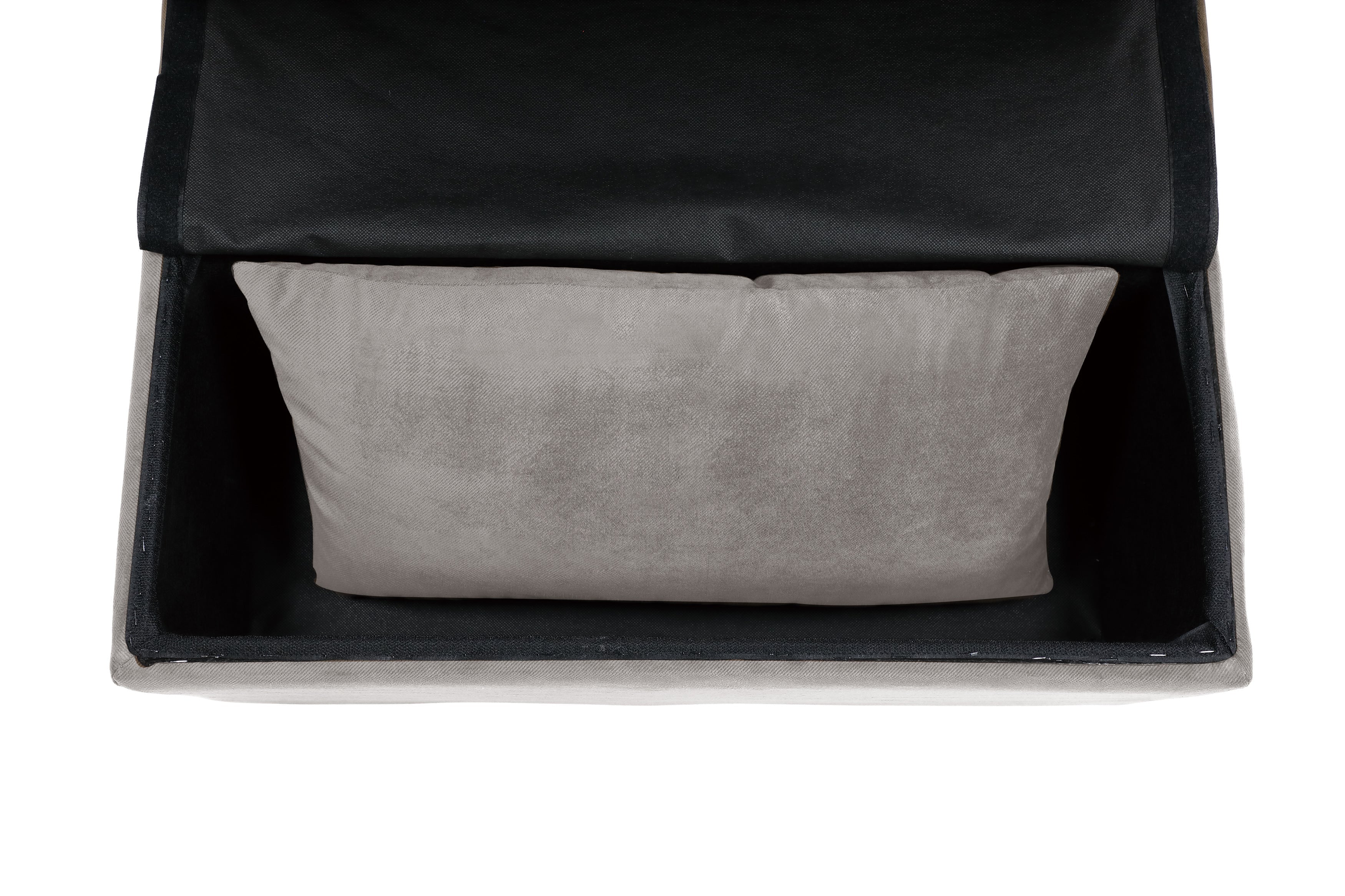 Garrell Brownish Gray Velvet Lift Top Storage Bench with Pull-out Bed - 4615-F4 - Bien Home Furniture &amp; Electronics