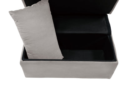 Garrell Brownish Gray Velvet Lift Top Storage Bench with Pull-out Bed - 4615-F4 - Bien Home Furniture &amp; Electronics