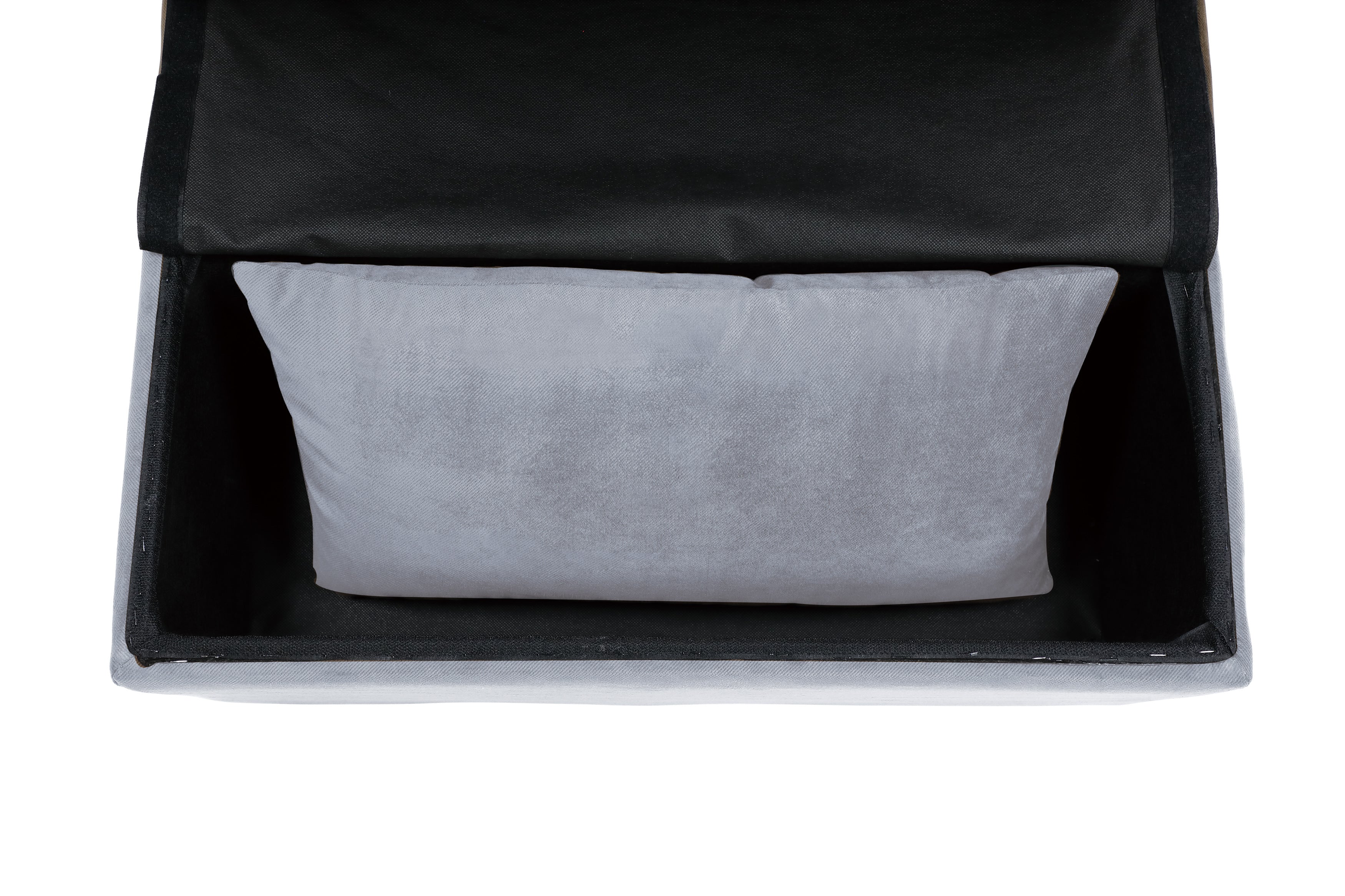 Garrell Gray Velvet Lift Top Storage Bench with Pull-out Bed - 4615-F3 - Bien Home Furniture &amp; Electronics