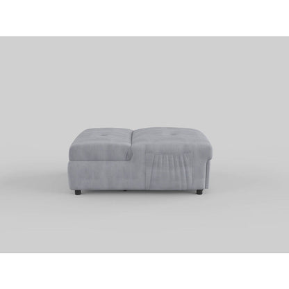 Garrell Gray Velvet Lift Top Storage Bench with Pull-out Bed - 4615-F3 - Bien Home Furniture &amp; Electronics