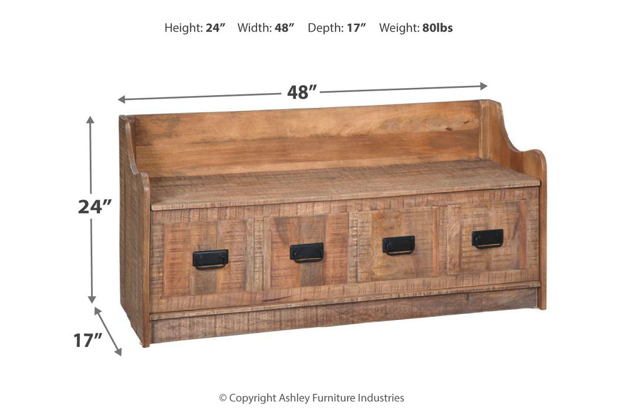 Garrettville Brown Storage Bench - A4000093 - Bien Home Furniture &amp; Electronics