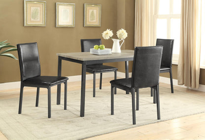Garza 5-Piece Dining Room Set Weathered Gray/Black - 100611-S5 - Bien Home Furniture &amp; Electronics