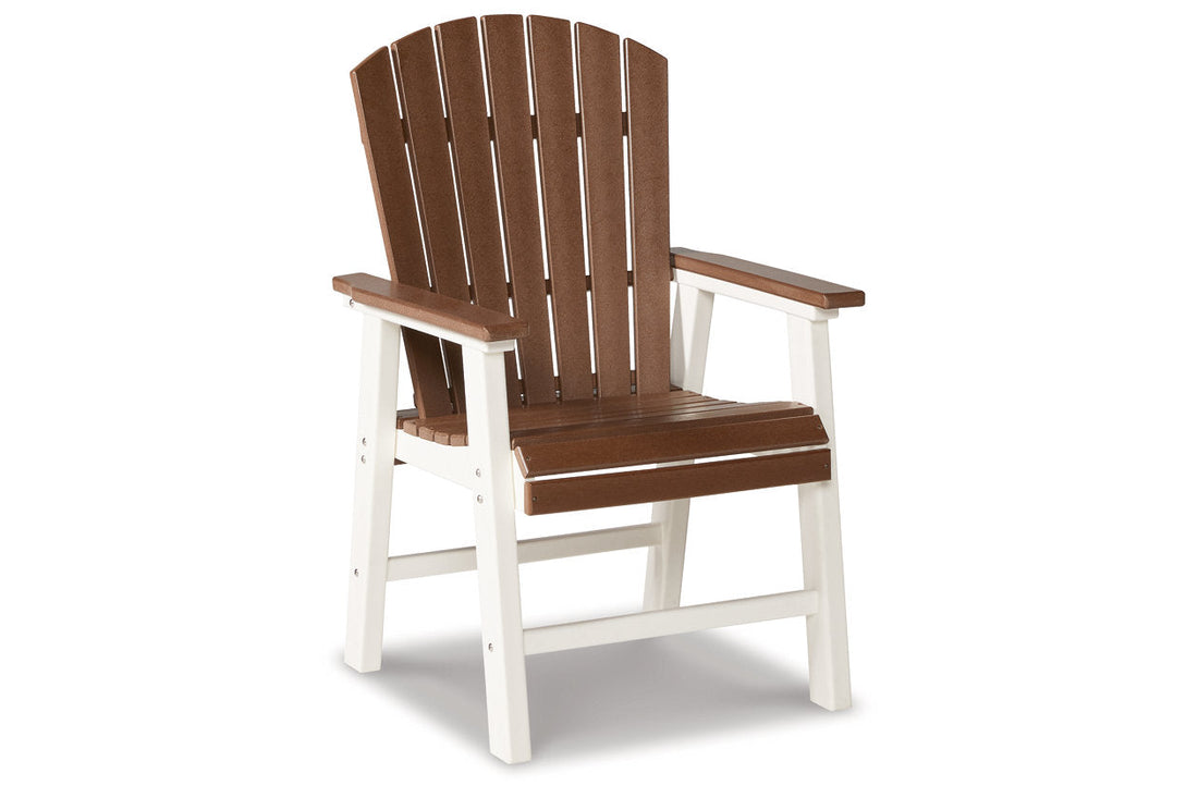 Genesis Bay Brown/White Outdoor Dining Arm Chair, Set of 2 - P212-601A - Bien Home Furniture &amp; Electronics