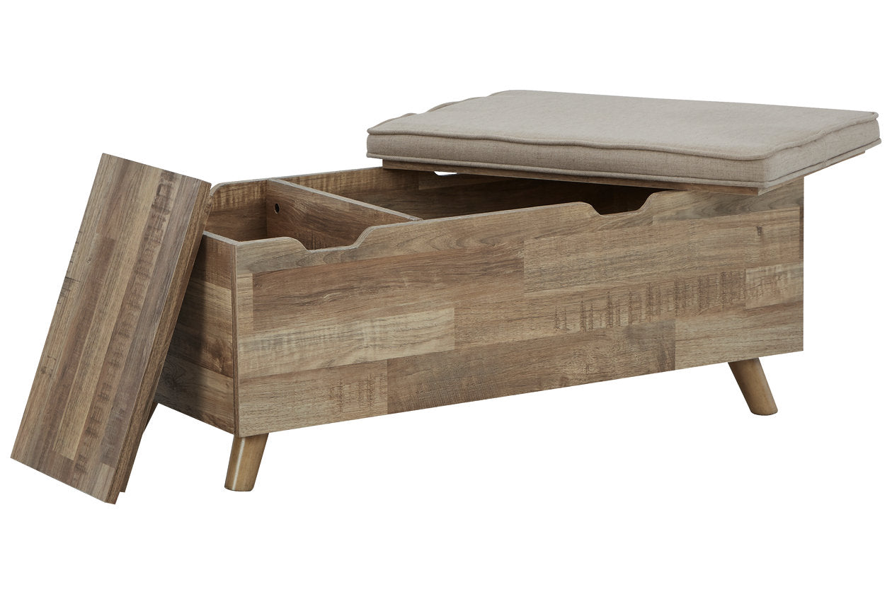 Gerdanet Beige/Brown Storage Bench - A3000318 - Bien Home Furniture &amp; Electronics