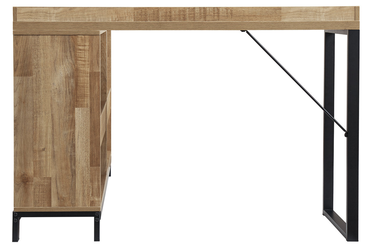 Gerdanet Light Brown/Black Home Office L-Desk - H320-24 - Bien Home Furniture &amp; Electronics