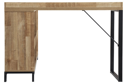 Gerdanet Light Brown/Black Home Office L-Desk - H320-24 - Bien Home Furniture &amp; Electronics