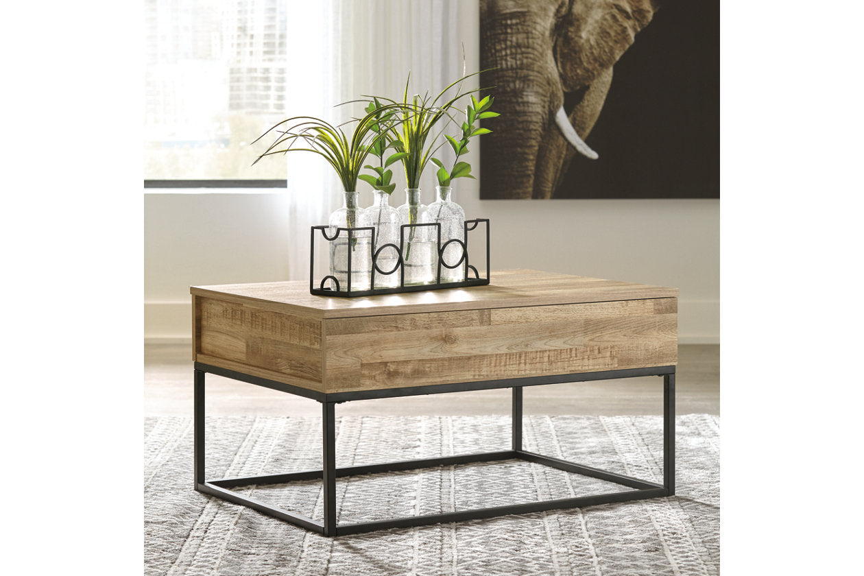 Gerdanet Natural Lift-Top Coffee Table - T150-9 - Bien Home Furniture &amp; Electronics