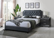 Gerri Charcoal Queen Upholstered Panel Bed - SET | 5090-Q-HBFB-NH | 5090-KQ-RAIL - Bien Home Furniture & Electronics