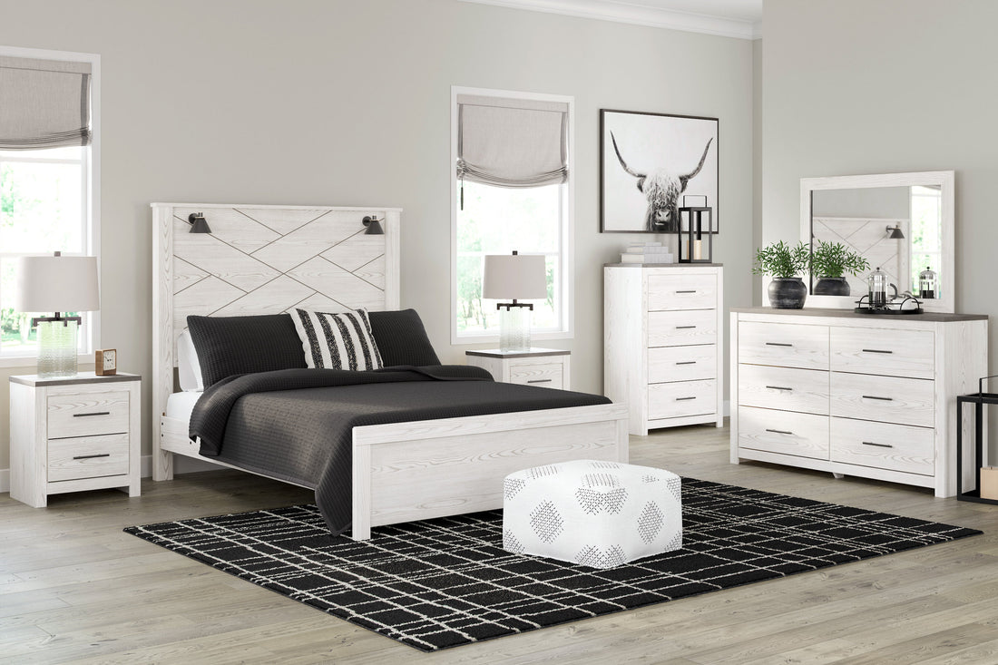 Gerridan White/Gray Lighted Panel Bedroom Set - SET | B1190-54 | B1190-57 | B1190-98 | B1190-92 | B1190-44 - Bien Home Furniture &amp; Electronics
