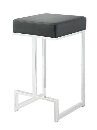Gervase Black/Chrome Square Counter Height Stool - 105253 - Bien Home Furniture &amp; Electronics