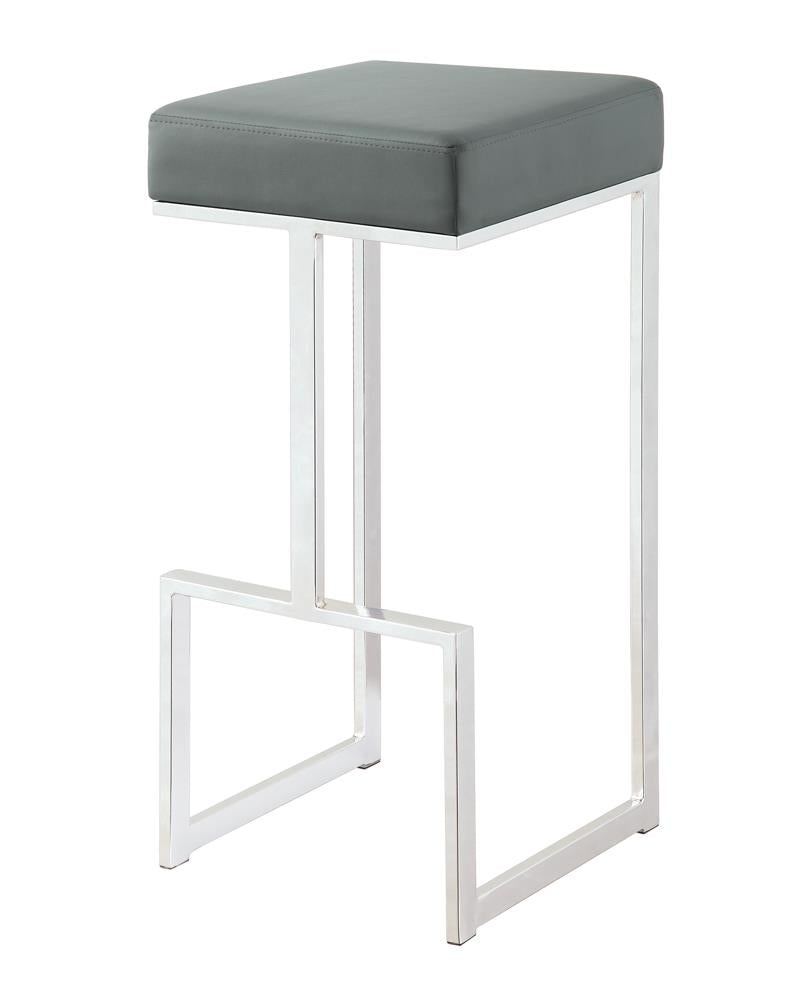 Gervase Gray/Chrome Square Bar Stool - 105262 - Bien Home Furniture &amp; Electronics