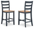 Gesthaven Natural/Blue Counter Height Barstool, Set of 2 - D399-124 - Bien Home Furniture & Electronics