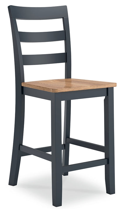 Gesthaven Natural/Blue Counter Height Barstool, Set of 2 - D399-124 - Bien Home Furniture &amp; Electronics