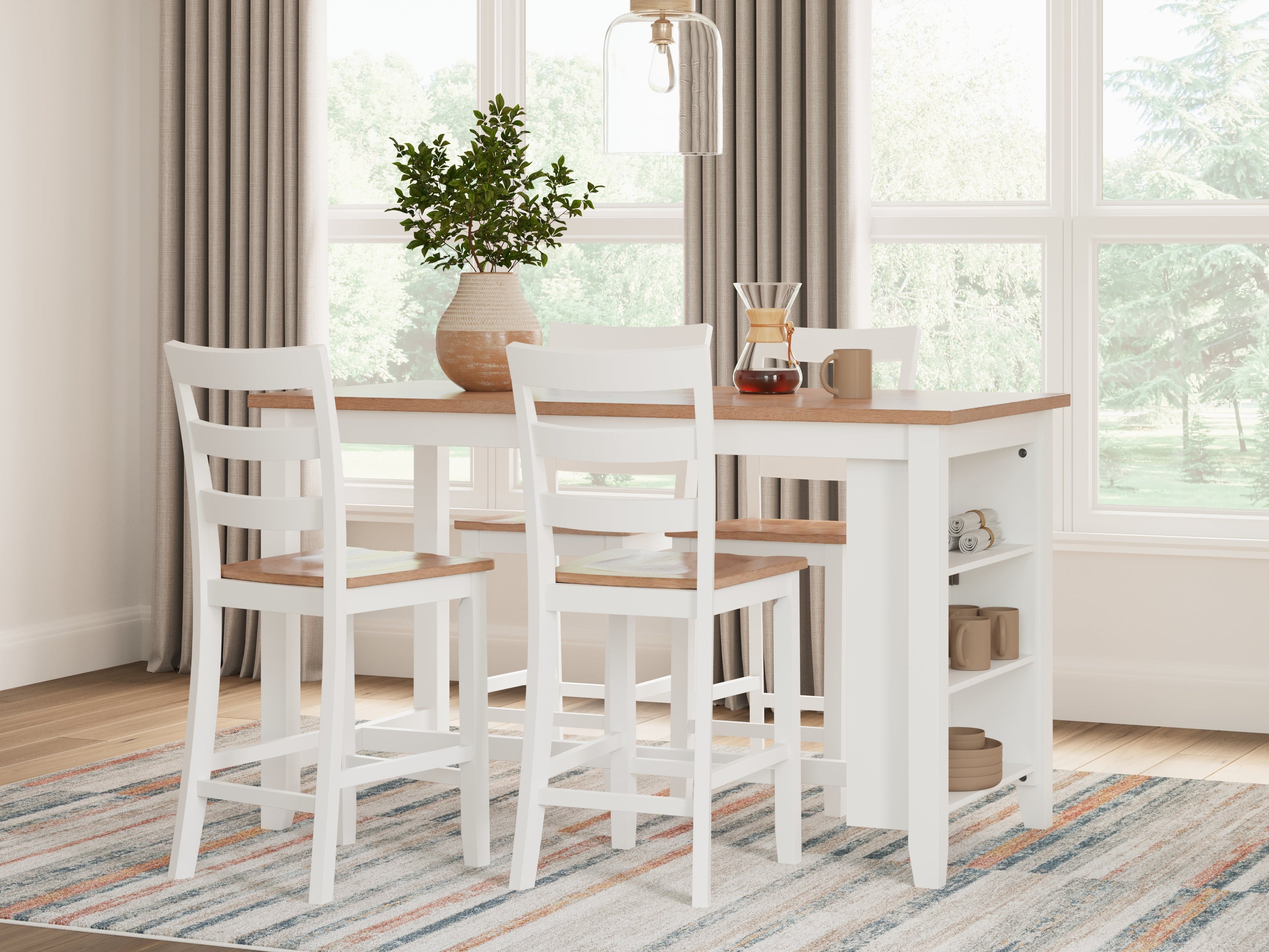 Gesthaven Natural/White Counter Height Dining Table - D398-13 - Bien Home Furniture &amp; Electronics
