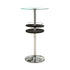 Gianella Black/Chrome Glass Top Bar Table with Wine Storage - 120715 - Bien Home Furniture & Electronics