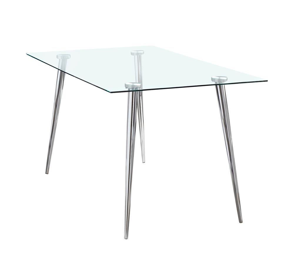 Gilman Rectangle Glass Top Dining Table - 190621CHR - Bien Home Furniture &amp; Electronics