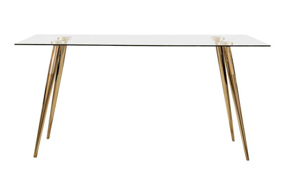 Gilman Rectangle Glass Top Dining Table - 190621GLD - Bien Home Furniture &amp; Electronics