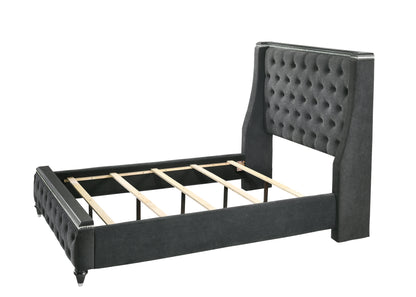 Giovani Gray Upholstered Panel Bedroom Set - SET | B7900-Q-HB | B7900-Q-FB | B7900-KQ-RAIL | B7900-2 | B7900-4 - Bien Home Furniture &amp; Electronics
