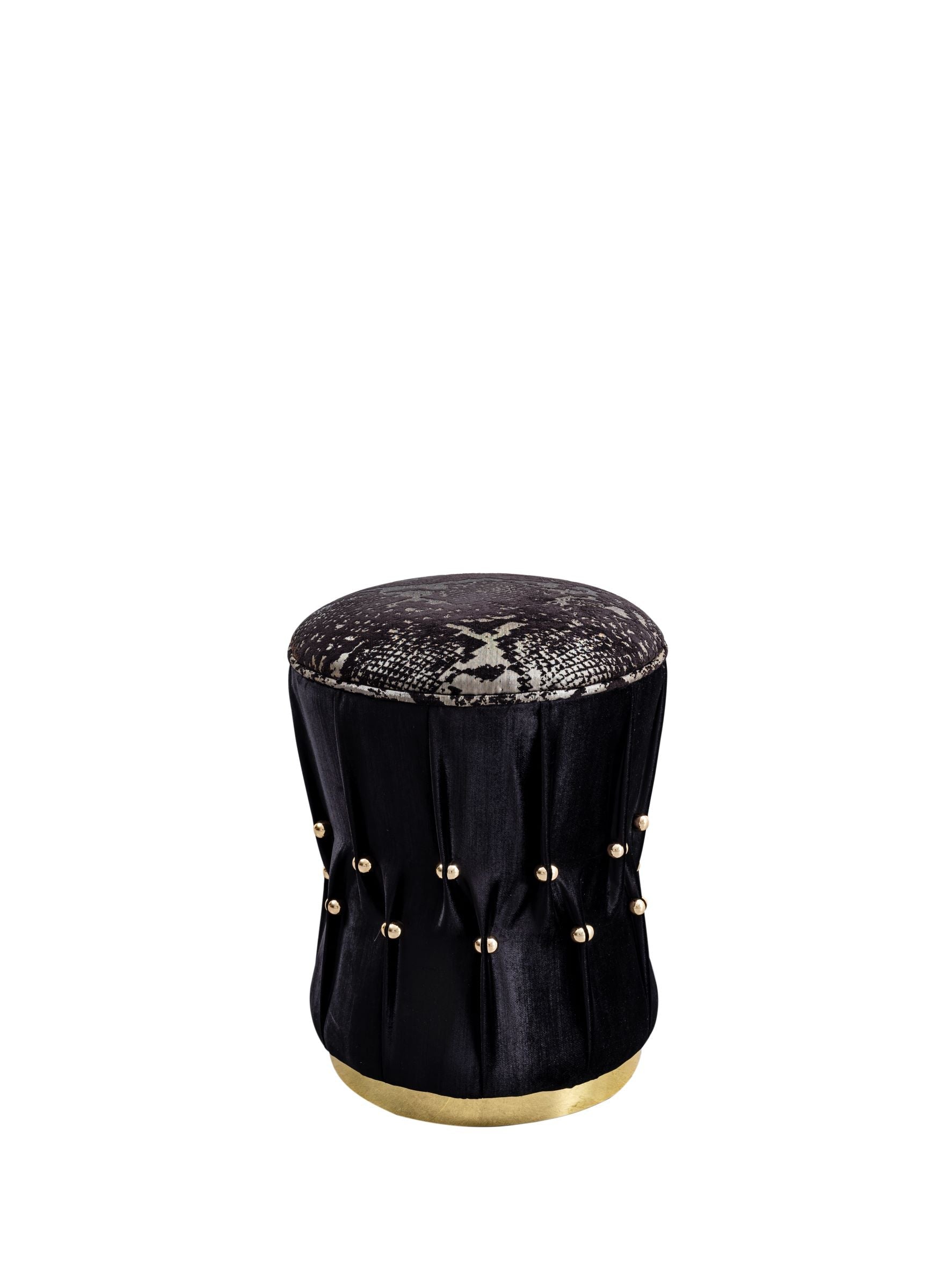 Giselle Velvet Black Stool - GISELLEBLACK-OTT - Bien Home Furniture &amp; Electronics