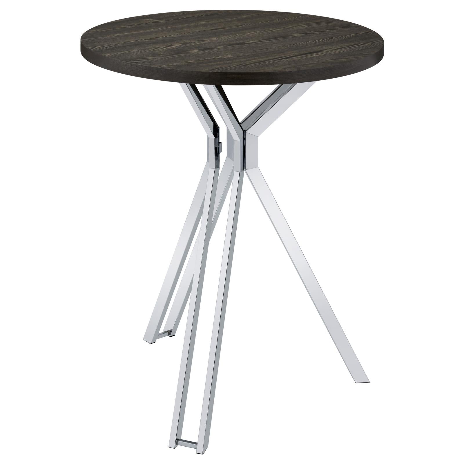 Glenbrook Satin Nickel Round Glass Top Bar Table - 183131 - Bien Home Furniture &amp; Electronics