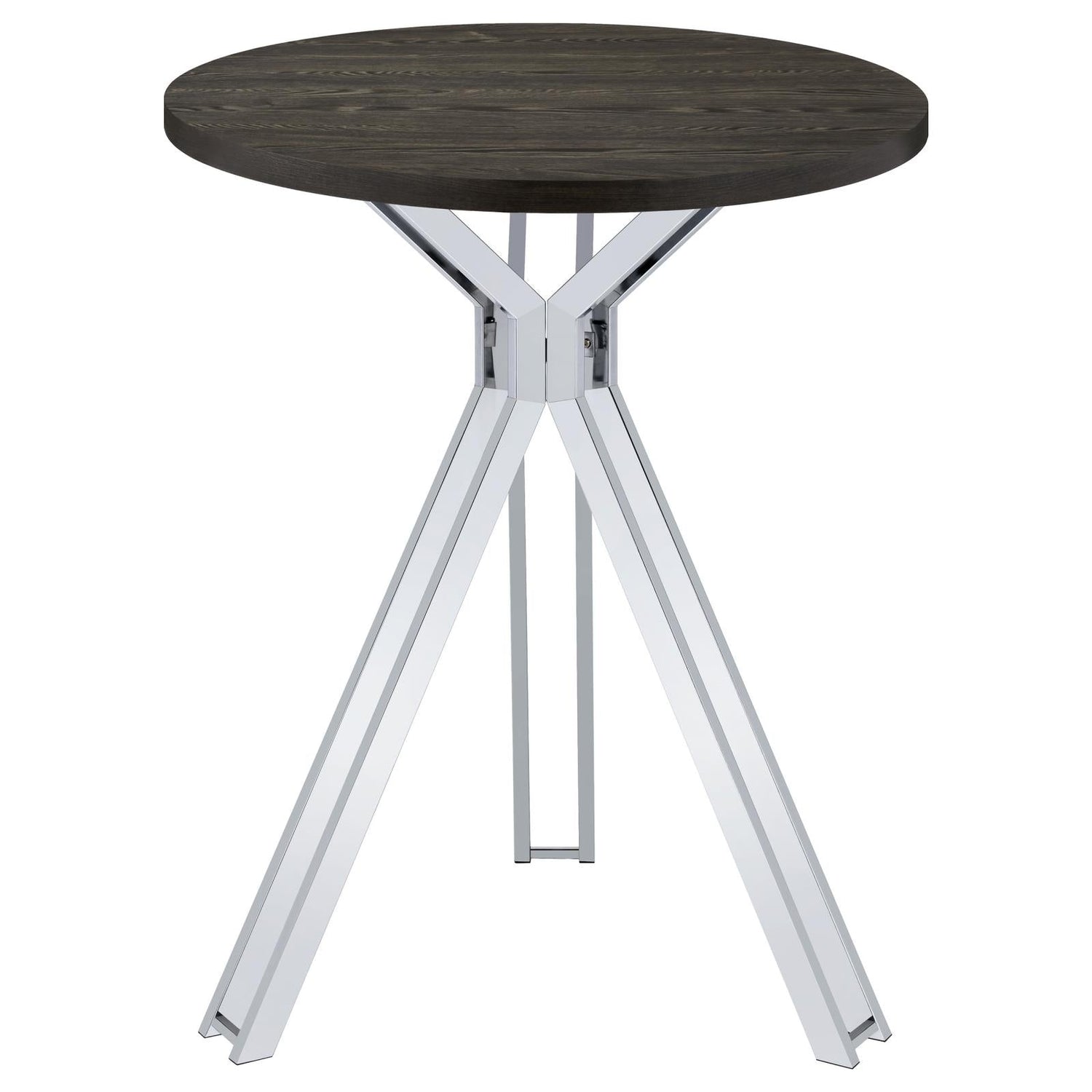 Glenbrook Satin Nickel Round Glass Top Bar Table - 183131 - Bien Home Furniture &amp; Electronics