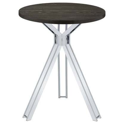 Glenbrook Satin Nickel Round Glass Top Bar Table - 183131 - Bien Home Furniture &amp; Electronics