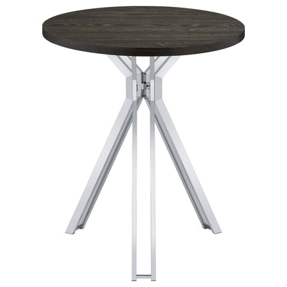 Glenbrook Satin Nickel Round Glass Top Bar Table - 183131 - Bien Home Furniture &amp; Electronics