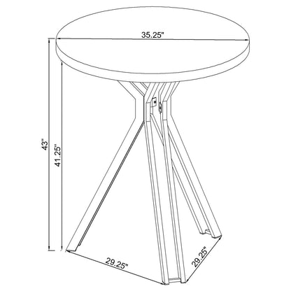 Glenbrook Satin Nickel Round Glass Top Bar Table - 183131 - Bien Home Furniture &amp; Electronics