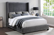 Glenbury Dark Gray Velvet Upholstered California King Bed - 1547K-1CK - Bien Home Furniture & Electronics