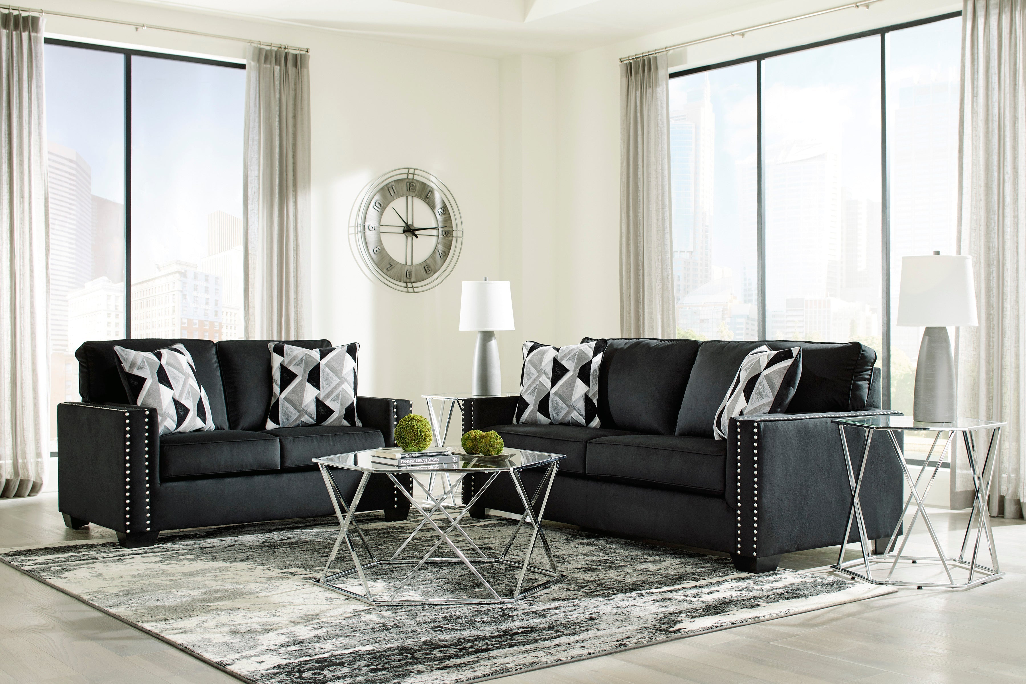 Gleston Onyx Living Room Set - SET | 1220638 | 1220635 | 1220614 - Bien Home Furniture &amp; Electronics