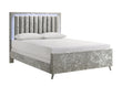 Glisten Silver Queen LED Upholstered Panel Bed - SET | 5268SV-Q-HBFB | 5268SV-KQ-RAIL - Bien Home Furniture & Electronics