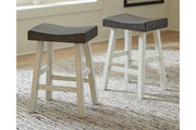 Glosco Brown Gray/Antique White Counter Height Barstool, Set of 2 - D548-424 - Bien Home Furniture & Electronics