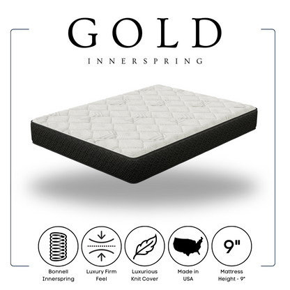 GOLD - 9" Inner Spring - Twin, Full, Queen, King *Twin - GOLD - Mattress Twin - Bien Home Furniture &amp; Electronics